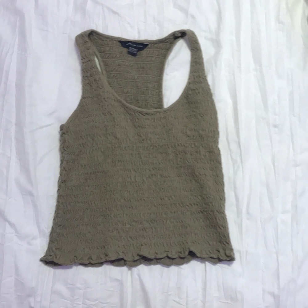 green ruffle tank top